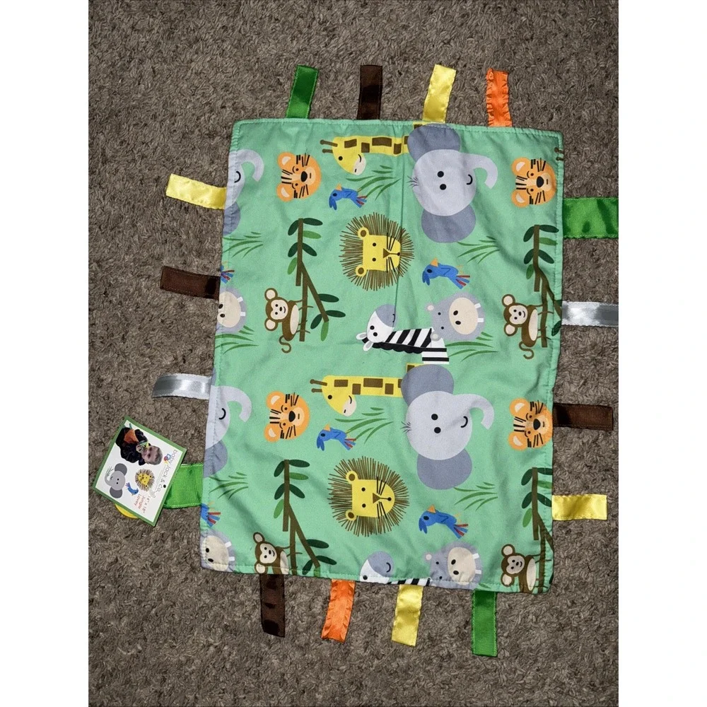 Baby Jack Co Taggie Elephant Monkey Lion Zebra Bird Minky Security Blanket/Lovey